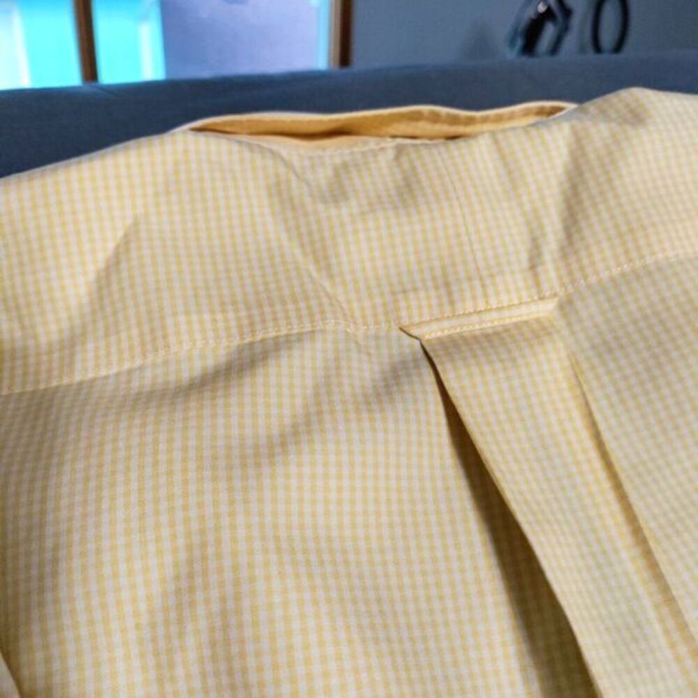 Roundtree Yorke Gold Label Perfect Performance Shirt Men 16/33 Yellow Plaid Y2K - Picture 4 of 8